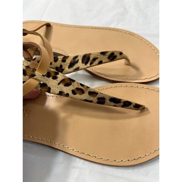 Sophia Milano Calf Hair Animal Print Leather Sandals, Size 8 - Picture 2 of 14
